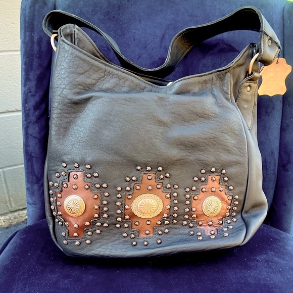 BRAND NEW American West gorgeous black leather purse in original gift bag - Picture 1 of 5